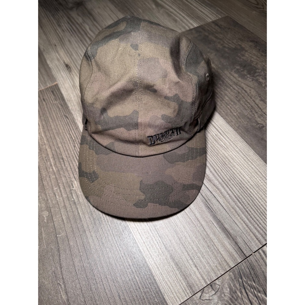 Duluth Trading Co Mens Camo 5 Panel Camp Hat Adjustable Strapback Cap Brown M/L